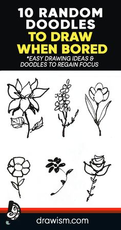 10 Random Doodles to Draw When You're Bored | Easy Drawing Ideas & Doodles to Regain Focus. Looking to fill up time? Spark your creative side with 15 Random Doodles to Draw when You're Bored, filled with simple small doodles for all skill levels, drawing & sketching tips, easy drawing & doodle art ideas, & more! Click here to get started! Doodle Art Ideas, Drawing Ideas Doodles, Sketch Things, Doodle For Beginners, Small Doodles, Doodles To Draw When Bored, Doodles To Draw, Draw When Bored, Cool Easy Drawings