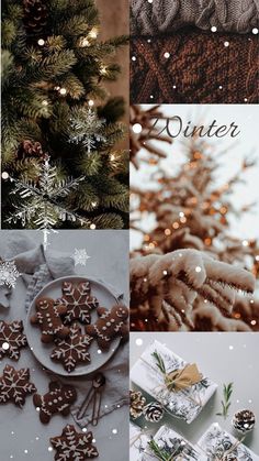 the collage shows different types of christmas decorations