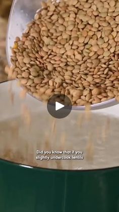 a bowl filled with seeds sitting on top of a table