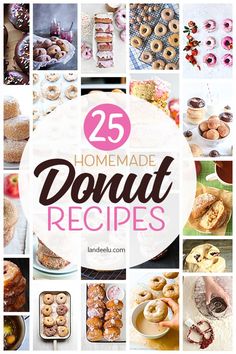 25 homemade donut recipes with the title overlay