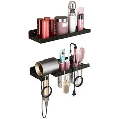 PRICES MAY VARY. Two Installation Methods:Junyuan Wall Mount hair dryer holder are designed for you with strong self-adhesive screws and hole-punching solutions, which can be quickly installed in as fast as 3 minutes, easily mount and secure this hair dryer organizer to your daily makeup and beauty location. Multyfunctional Organization: The hair dryer rack has 3 stainless steel hooks for hanging toiletries and power cords for hair dryers or curling irons, and a special plug rack for storing plu Bathroom Countertop Organization, Bathroom Trays, Straightener Holder, Hair Dryer Organizer, Curling Iron Holder, Blow Dryer Holder, Organizing Makeup, Organize Bathroom Countertop, Supersonic Hair Dryer