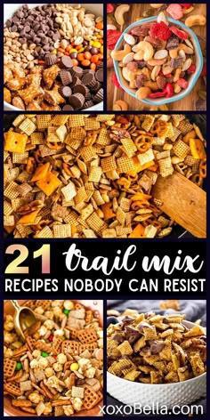 Easy recipes for making trail mix Homemade Trail Mix Recipes, Healthy Trail Mix Recipes, Trail Mix Ingredients, Chex Snack Mix, Fall Snack Mixes, Trail Mix Recipe, Treat Making, Healthy Trail Mix, Puppy Chow Recipes