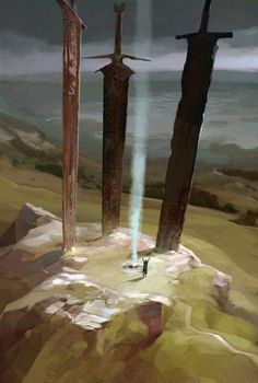 two tall wooden poles standing on top of a desert