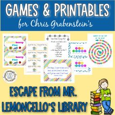 the escape from mr lemoncelo's library game and printables