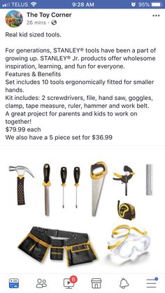 an image of tools that are for sale on the app store's facebook page