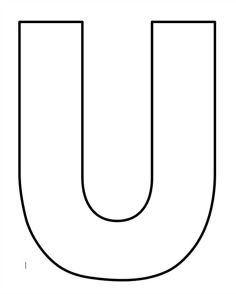 the letter u is made up of black and white lines, with one line at the bottom