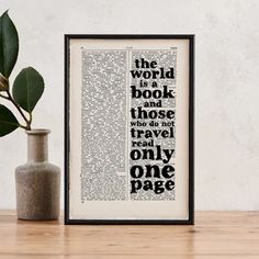 the world is a book and those who do not travel read only one page