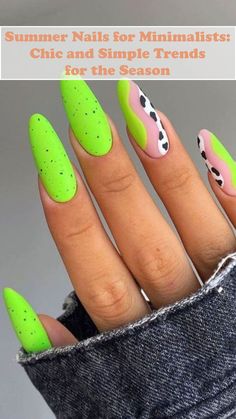 For those of us drawn to the art of understatement, minimalist nails serve as a chic testament to the beauty of simplicity. With clean lines and a delicate aesthetic, we can nod to the season’s exuberance without overwhelming our look. For more information, visit our website. Neon Almond Nails Designs, Neon Nails Green, Uñas Summer, Neon Nail Colors, Lime Nails, June Nails, Neon Nail Art, Neon Nail Designs