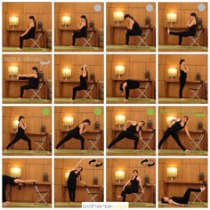 the woman is doing exercises with her legs and arms to stretch out their muscles in order to get fit