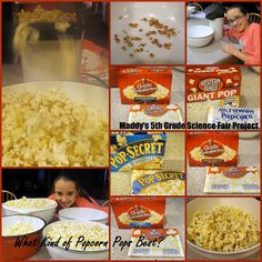 the collage shows pictures of various foods including popcorn, rice and other things to eat