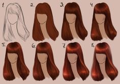 the instructions for how to draw long hair