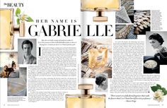 an article in the magazine features images of women's perfumes