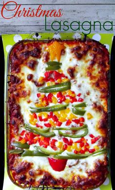 a christmas tree pizza with peppers and cheese