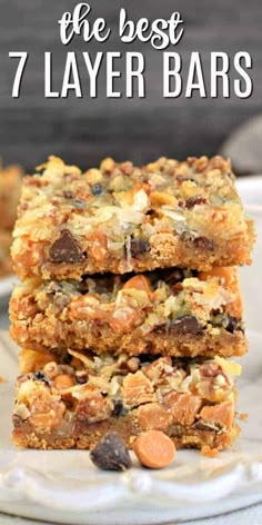 three bars stacked on top of each other with the text overlay that says best 7 layer bars