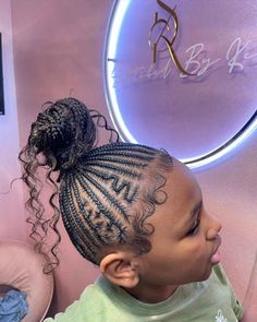 Level up your hair game with these flawless black cornrow braids! @AllCreditstoOriginalOwner 💇‍♀️ Visit our blog for all the inspo Cute Braided Cornrow Hairstyles Black Hair, Cornrow Updo Hairstyles Natural Hair, Straight Up Hairstyles For Kids, All Up Hairstyles For School, Cornrows Hairstyles For Natural Hair, Back To School Hairstyles Cornrow, Braided Ponytails For Black Kids, Cornrow To The Back Hairstyles