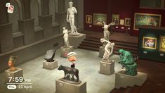 an art museum with statues and sculptures on display