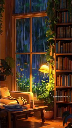 Raining Wallpaper, Rain Window, Rainy Window, Rain Wallpapers, Green Room, Beauty Wallpaper, Landscape Art Painting