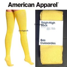 Brand New Never Worn In Package. This Listing Is For One Pair Of Yellow/Gold Socks ( Last Two Pictures Show Color Most Accurately ) . Super Long Soft Comfortable Cotton Socks. Wear Them Thigh High, Over The Knee Or Scrunch To Below The Knee. Awesome Socks You Can Rock Year Round. Yellow Thigh High Socks, Trendy Yellow Winter Socks, Trendy Yellow Socks, Yellow Stretch Thigh High Legwear, Yellow Stretch Thigh-high Legwear, Retro Thigh-high Legwear, Fitted Yellow Socks For Spring, Gold Socks, Awesome Socks