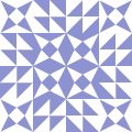 a white and blue geometric pattern with many smaller triangles in the center, on a light purple background