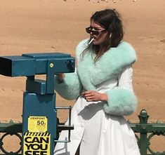 Fur Coat, A Woman, Green, On Instagram, Blue, White, Instagram