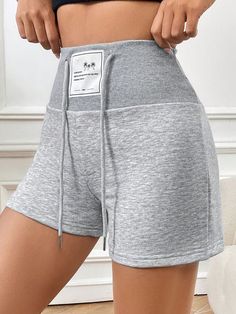 Pola Bra, Pajama Outfits, Tricot Fabric, Drawstring Waist Shorts, Workout Attire, Women Shorts, Womens Fashion Inspiration, Simple Trendy Outfits, Sporty Outfits