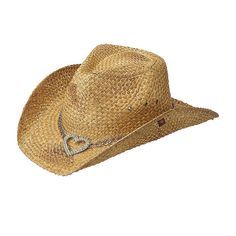 Stay stylish on the go with this women's Peter Grimm heart western cowboy hat.Stay stylish on the go with this women's Peter Grimm heart western cowboy hat. How do you accessorize? Check out our ACCESSORIES GUIDE for essential tips to elevate your style with must-have accessories.FEATURES 3.25-in. upturned brim Cowboy hat silhouetteFIT & SIZING 5.5" x 15" x 15" One size fits most Elasti-fit inner band 20-in. inner circumferenceFABRIC & CARE Straw Spot clean Imported Color: Brown. Gender: female. Country Style Short Brim Hat For Country Concerts, Country Style Summer Hats For Country Concerts, Country Style Hat Bands For Western-themed Events, Western Cowboy Hats, Western Cowboy, Grimm, Cowboy Hats, Straw, Accessories Hats