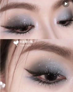 Dark Blue Eyeshadow, Black And Silver Eye Makeup, Navy Blue Makeup, Blue Makeup Looks, Winter Ball, Ethereal Makeup, Dope Makeup, Colorful Eye Makeup, Edgy Makeup