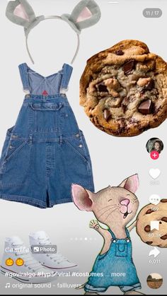 an image of a mouse outfit and cookies