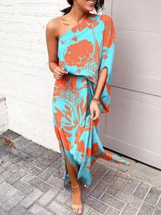 One Sleeve Dress, Boho Mode, Maxi Dress Outfit, Mode Boho, Dress Sleeve Styles, Cocktail Attire, Half Sleeve Dresses, Vacation Wear