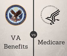 an image of two different logos for va and medicare medical services, one is black and the other is white