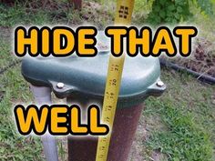 there is a meter that has been placed on top of a fire hydrant with the words, hide that well