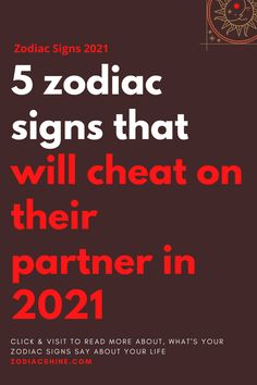 the cover of zodiac signs that will heat on their partner in 2021, with red text