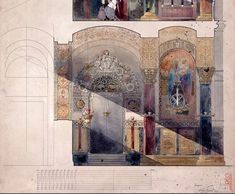 this is an architectural drawing of the interior of a church