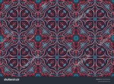 an abstract floral design in red and blue colors stock photo - 5579162