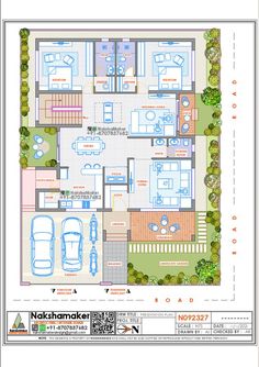 the floor plan for a house with three bedroom and two bathrooms, including an attached garage