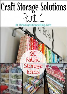 several different types of fabric storage ideas