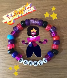 Steven Universe Bracelet, Funny Bracelets, Kandi Projects, Universe Bracelet, Bracket Ideas, Kandi Inspo, Diy Kandi Bracelets, Diy Kandi, Candy Bracelet