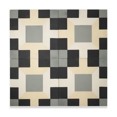 black and white tile with squares on it