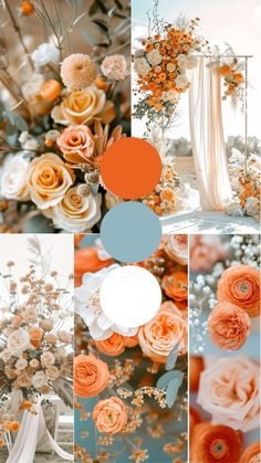 Blue and Orange Wedding Theme Blue And Orange Wedding Theme, Blue Wedding Theme Ideas, Blue And Orange Wedding, Orange Wedding Decorations, Orange Wedding Theme, Orange Wedding Themes