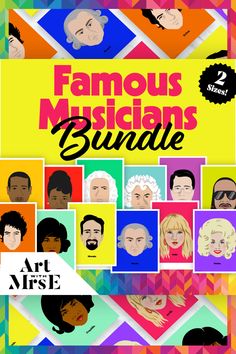 the famous musicians are featured in this poster for an upcoming show, famous musicians bundle