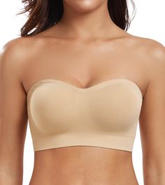 PRICES MAY VARY. Non-Slip: Lined with non-slip silicone strips along the top edges, this wirefree strapless bra stays securely in place all day. It is a comfortable strapless bra for women. Multiway Wearing: The bandeau bra is equipped with both regular straps and clear straps. It can be worn in multiple configurations, including strapless, halter, cross-back, and traditional styles. Material: This tube top bra is made of soft and elastic double-layer fabric, which can fit your body shape and pr Strapless Bras That Stay Up, Wireless Strapless Bra, Tube Top Bra, Tube Bra, Bra Outfit, Bra For Women, Traditional Styles, Top Bra, Future Clothes