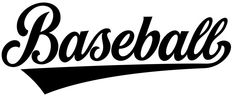 the word baseball written in black ink