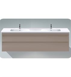 two white sinks sitting next to each other on top of a wall mounted sink cabinet