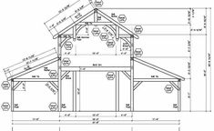 a drawing of a house with all the details on it and measurements for the roof