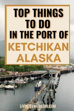 the top things to do in the port of ketchika alaska with text overlay