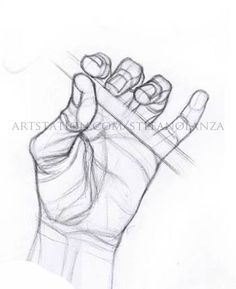 a drawing of a hand holding something in the air