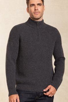 Meant for the classic man who loves a dapper touch, the Ashton quarter-zip pullover is crafted from luxuriously soft cashmere, so it's just as warm as it is stylish. 581 grams of 100% pure cashmere in 5-gauge knit Quarter-zip pullover Ribbed trim 27 1/2" length (size large) Dry Clean Only All sale items are FINAL SALE. Olive Color, Quarter Zip Pullover, Charcoal Color, Classic Man, Navy Color, Cashmere Sweater, Cashmere Sweaters, Quarter Zip, Sale Items