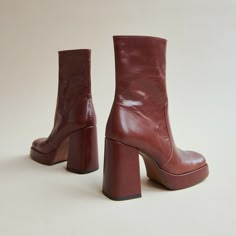 Brown Heel Boots, 70s Heels, 70s Boots, Cute Shoes Boots, Brown Platform Boots, 90s Boots