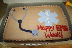 a cake that is shaped like a doctor's stethoscope on it