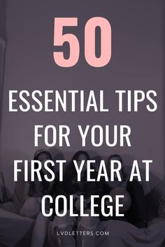 Text: 50 essential tips for your first year at college Freshman Year Tips, University Hacks, College Tips Freshman, College Freshman Survival Kit, Study Tips For Exams, Online School Tips, Tips For Exams, University Freshman, New College Student